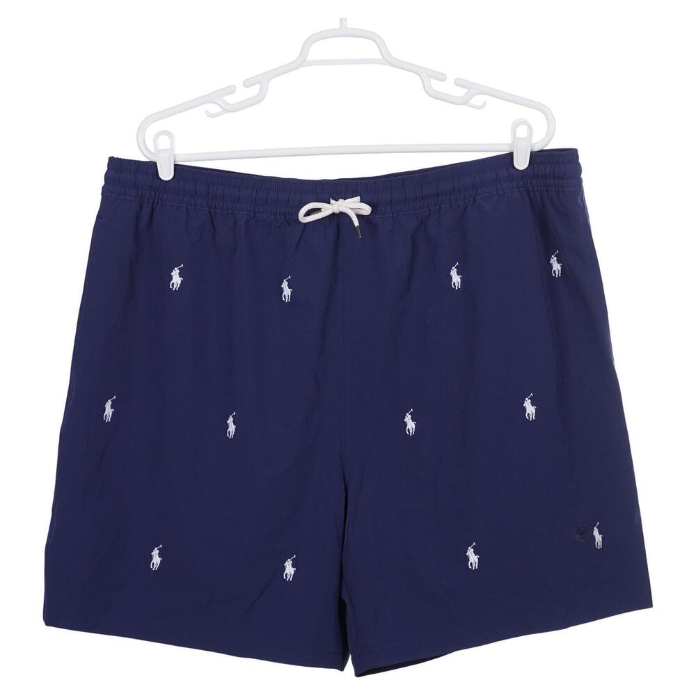 NWOT Polo Ralph Lauren Traveler Swim Trunks 4XLT Blue Pony Pockets Lined Shorts